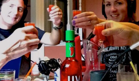 bloodshot UV Vodka Sriracha shooter
