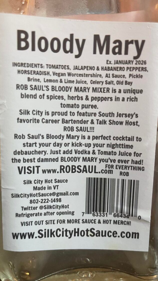 Rob Saul's Bloody Mary Mix Review ingredients